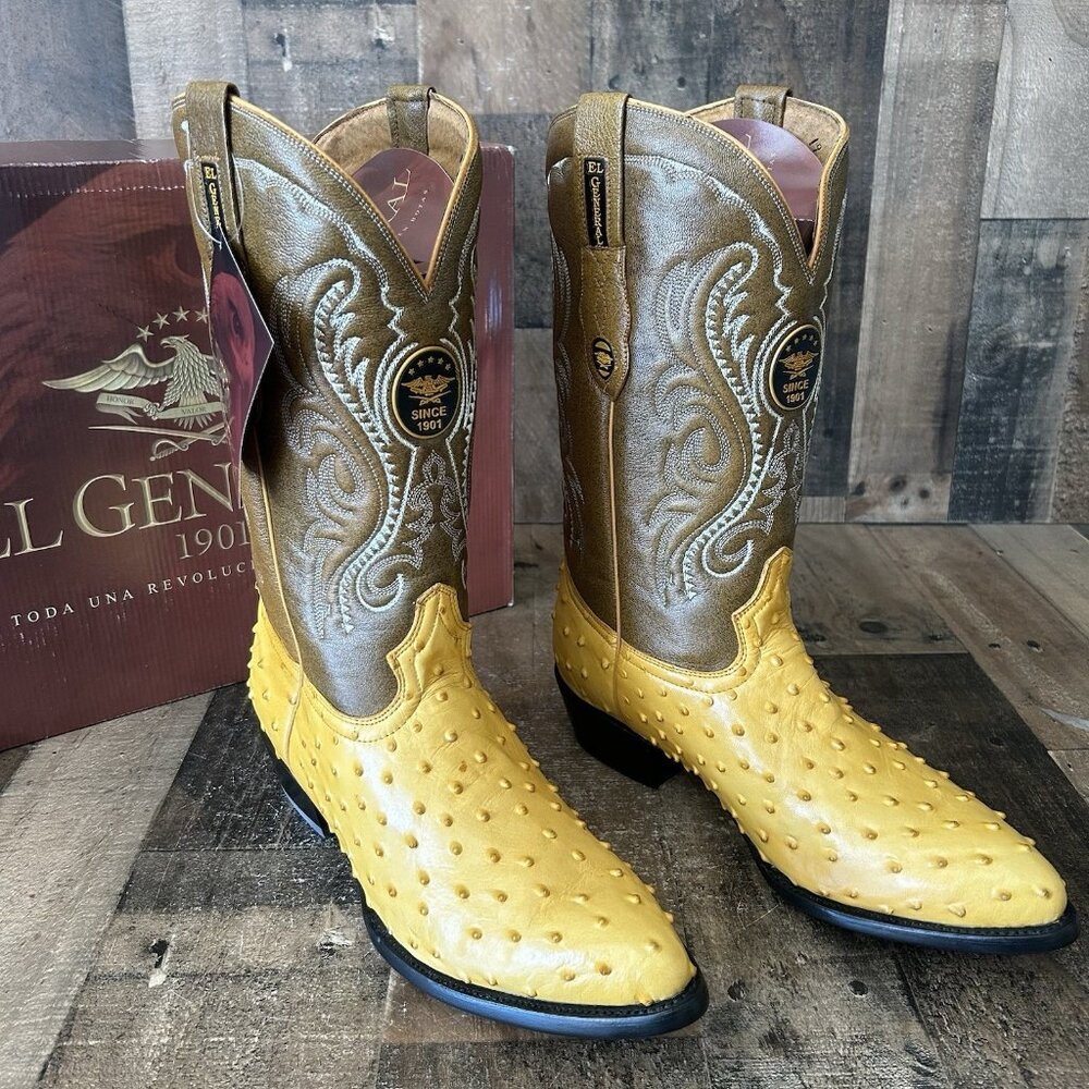 El General Ostrich Print Western Cowboy Boots Mens 11 EE